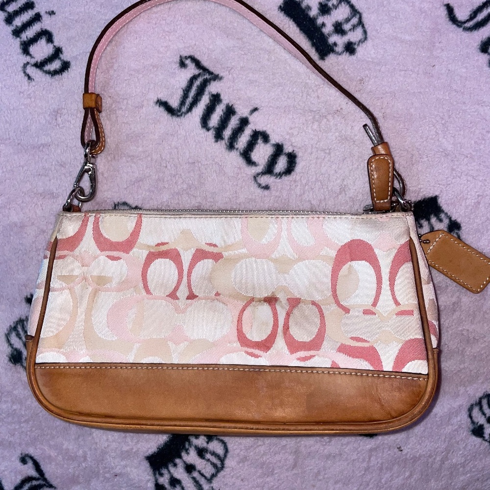 vintage pink coach logo shoulder bag - Picture 3 of 4